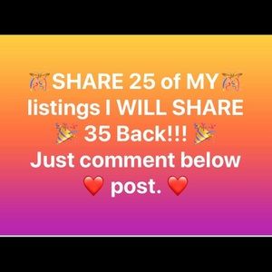- 💝 Share 20 of my listing I will share 25 back! 💝